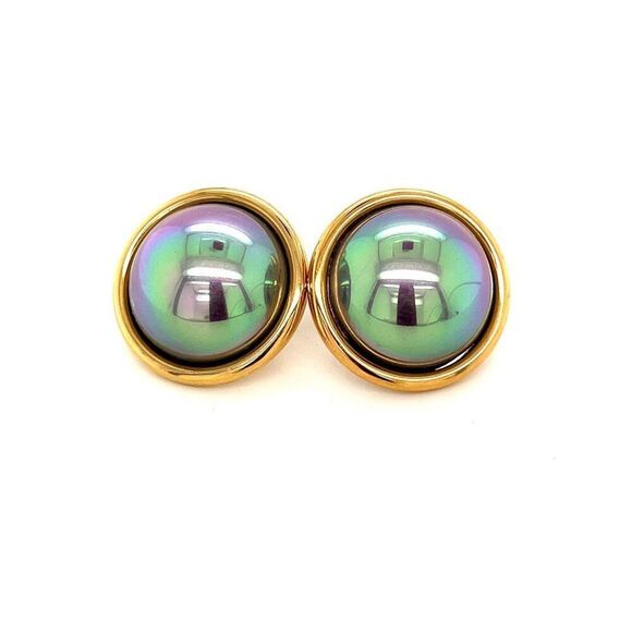 Big Black Pearl Earrings - Picture 1 of 6